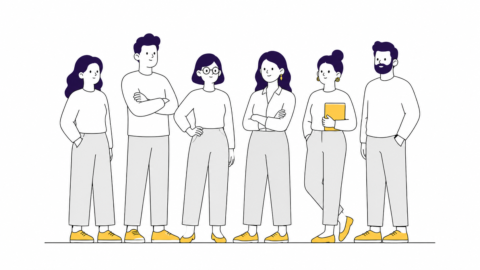 Illustration einer Gruppe von Therapeut:innen bei loquio